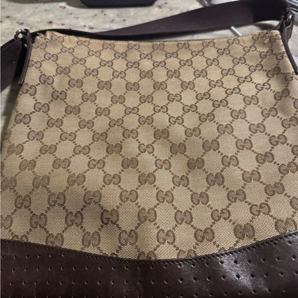 Gucci Beige and Brown canvas and leather crossbody